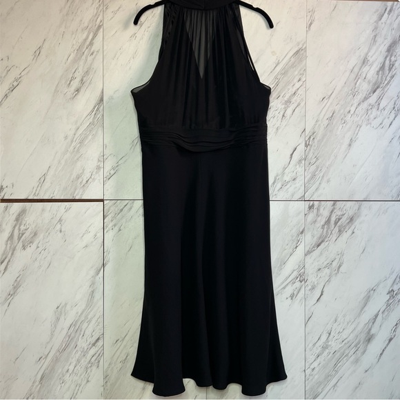 Evan Picone  Black Ruched Sleeveless Classy Flowy Cocktail Party Dress SZ 16 - Picture 3 of 5